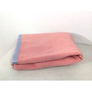 Vintage Pink Mossfield Wool Blanket 72 X 55